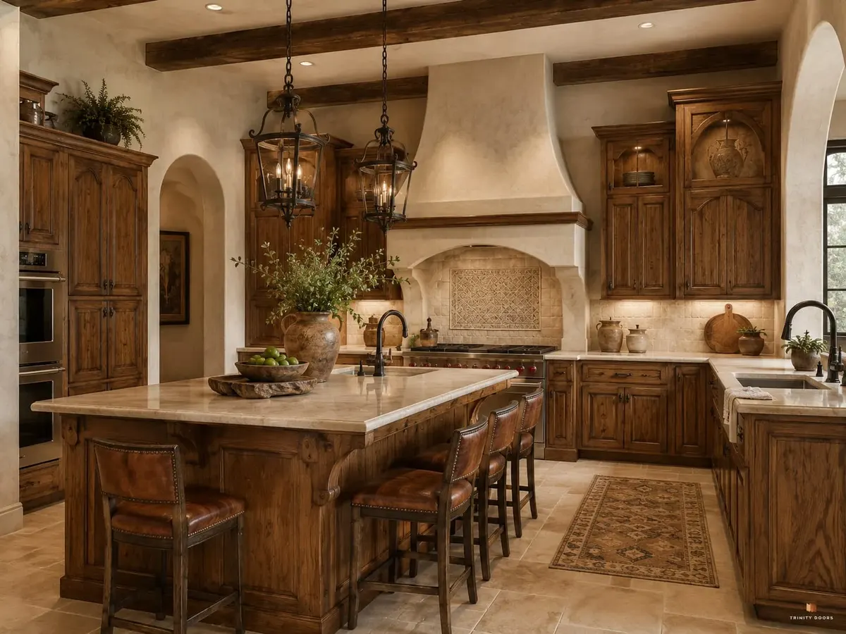 Old World Mediterranean — Rich Alder with Plaster Walls