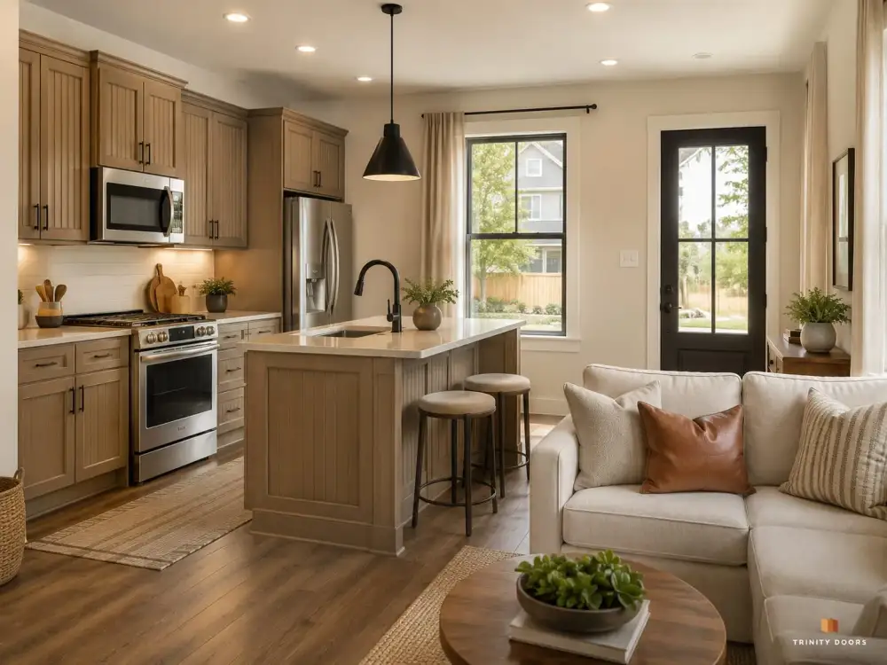 Warm Linen Farmhouse — Open Concept Kitchen