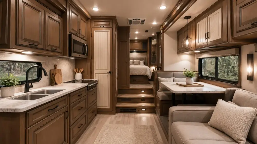 Luxury Fifth Wheel RV — Full Walnut Cabinet Build