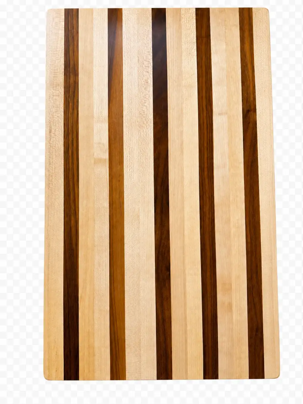 Glued-up maple and walnut butcher block panel made at Trinity Doors